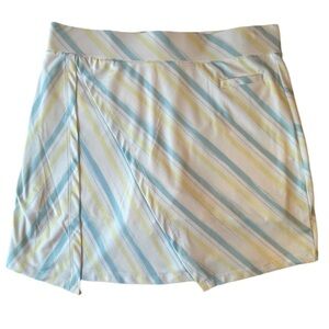 Pebble Beach Women's Striped Skort - Blue and Yellow